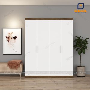 Tủ áo 1m6 ngăn kéo âm 4 cánh trắng - TA07