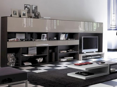 Tủ trang trí phòng khách được làm từ Arcrylic