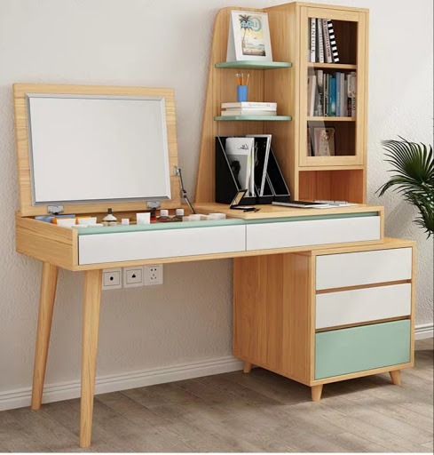 Bàn trang điểm kết hợp kệ sách rất thuận tiện cho khách hàng