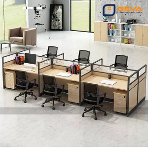 Bàn làm việc nhóm có vách ngăn 6 người CB1236