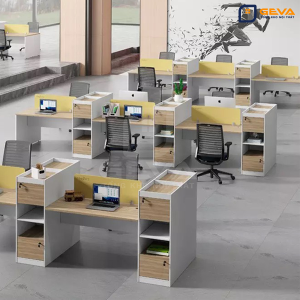 Cụm bàn làm việc gỗ 6 người CB1536