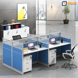 Cụm bàn 4 người có vách ngăn nỉ, kính CB2724