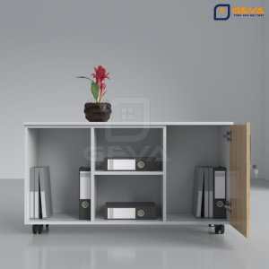 Hình ảnh chi tiết Tủ phụ giám đốc 1m2 TP06 thùng trắng cánh vàng