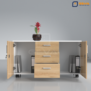 Tủ phụ giám đốc 1m2 – TP04 thiết kế 2 hộc để đồ có khóa và 3 ngăn kéo tiện lợi